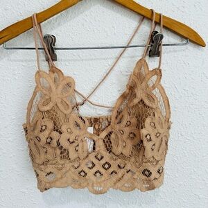 Free People FO one tan lace tank top bralett bra XS